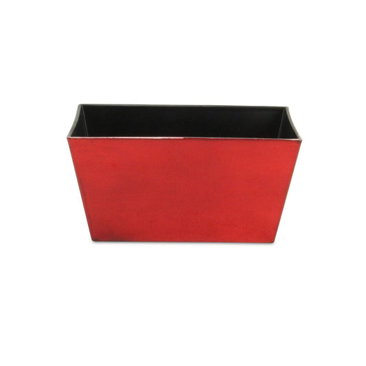 8" Red Recycled Plastic Indoor Outdoor Rectangular Planter Box