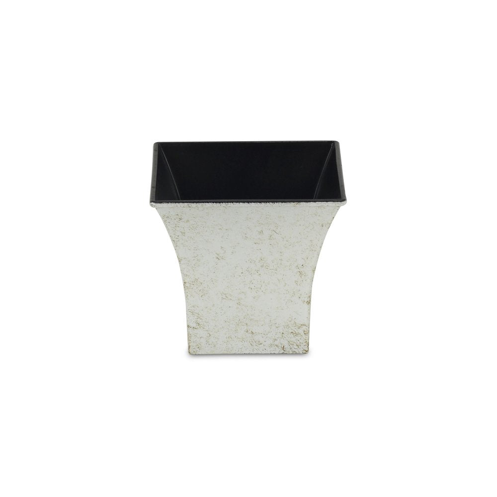 5" Cream Recycled Plastic Indoor Outdoor Square Pot Planter