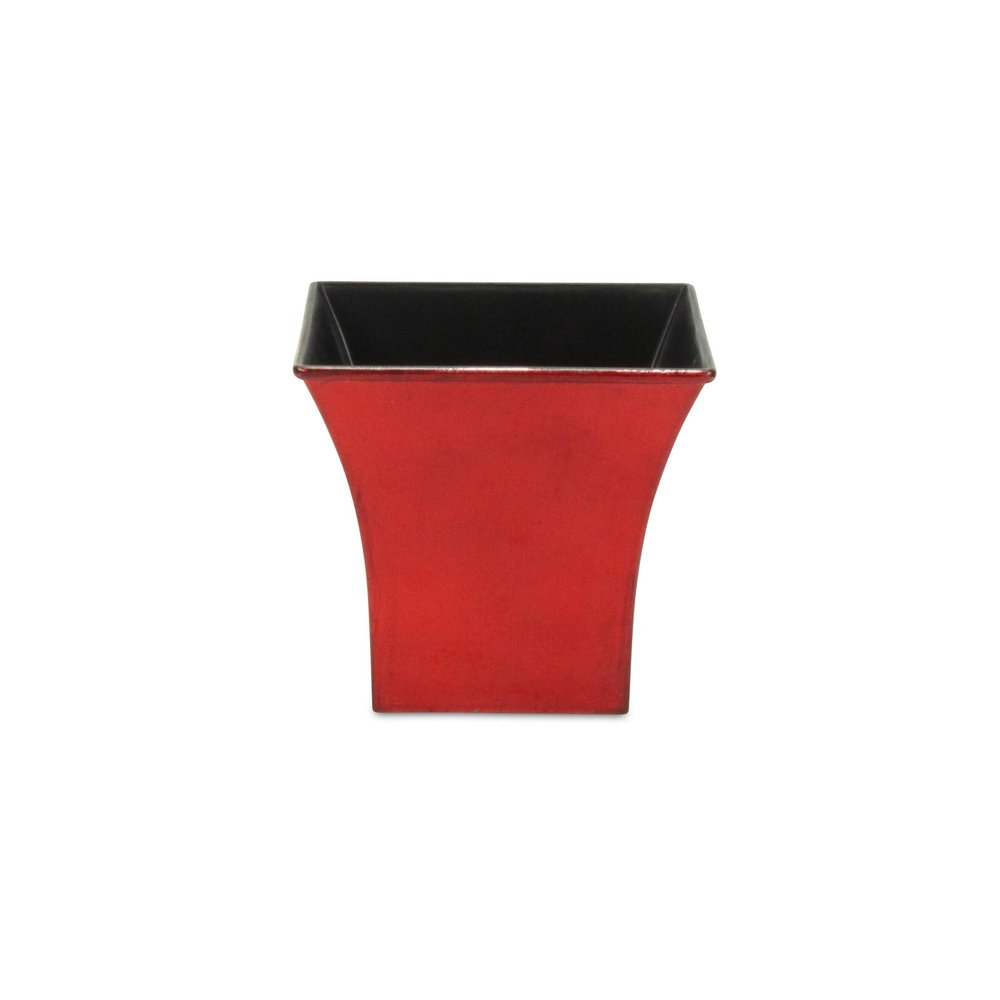 5" Red Recycled Plastic Indoor Outdoor Square Pot Planter