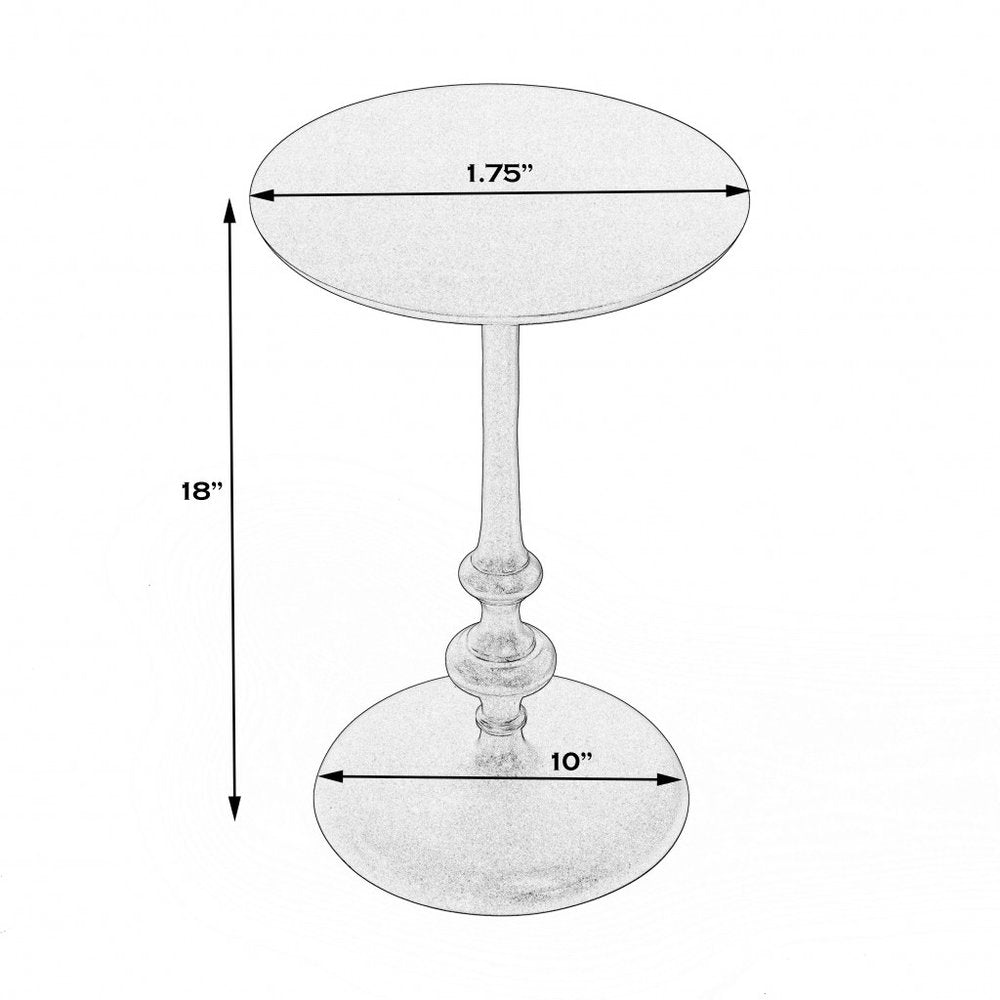 18" Dark Burnished Bronze Aluminum Round Top Pedestal End Table