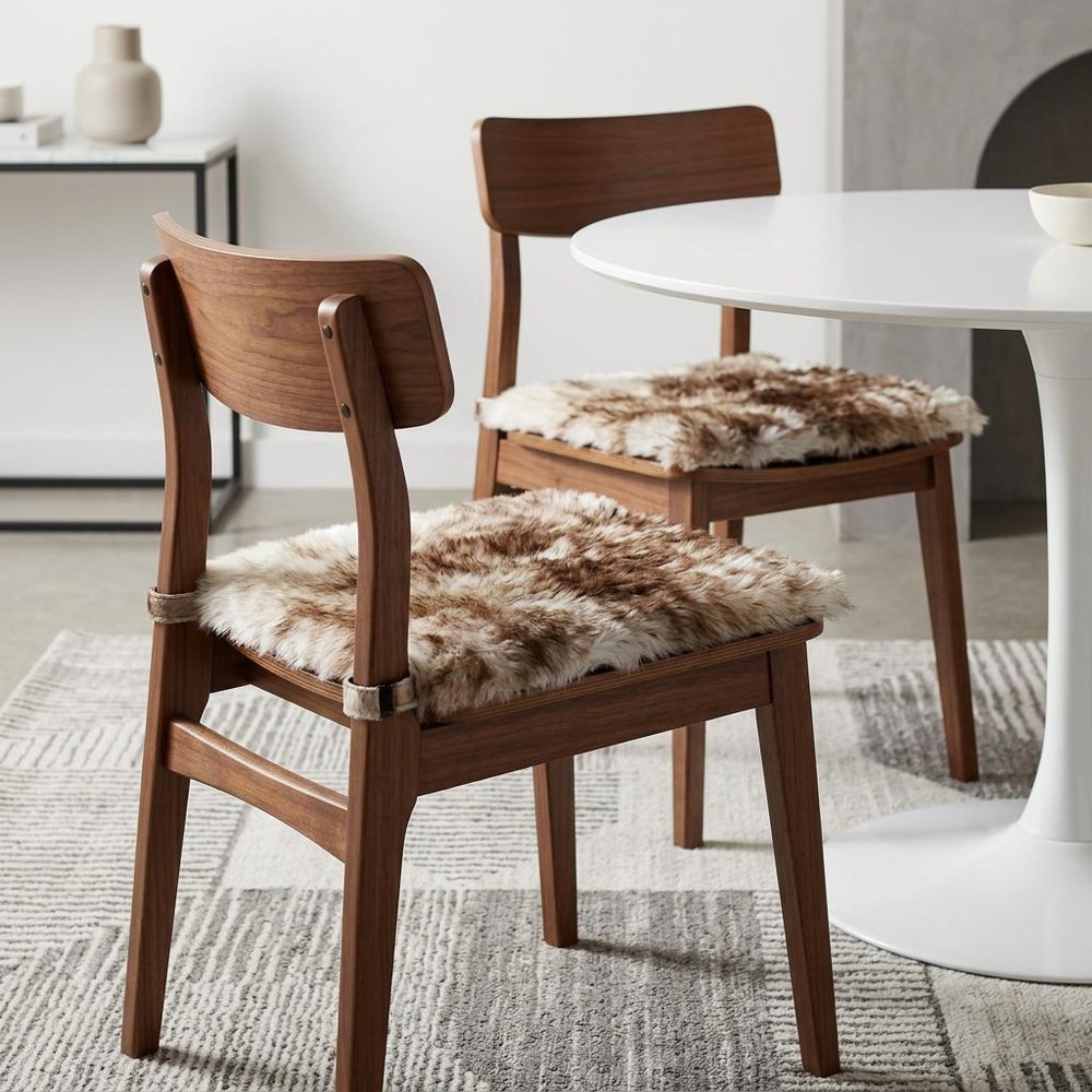 Set Of Two 17" X 17" Gradient Chocolate Wool Chair Pads