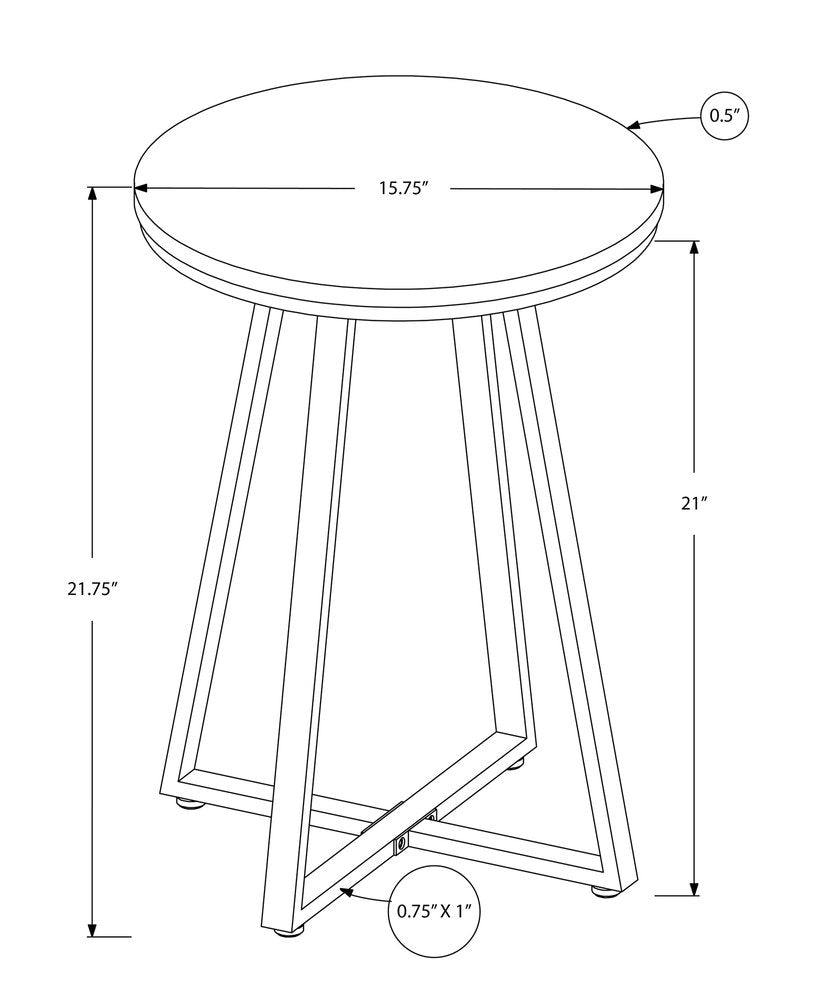 22" Black And Deep Taupe Round End Table