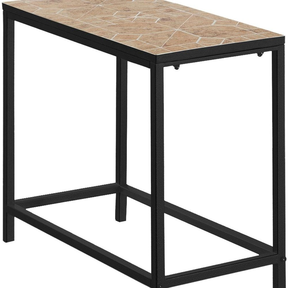 22" Brown Tile End Table