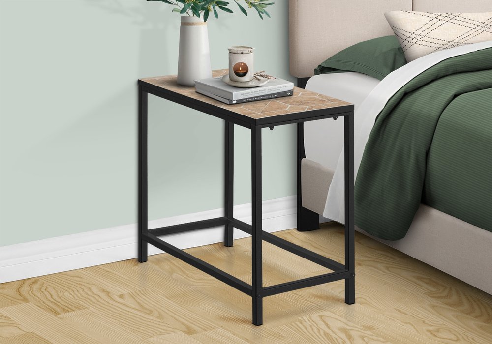 22" Brown Tile End Table