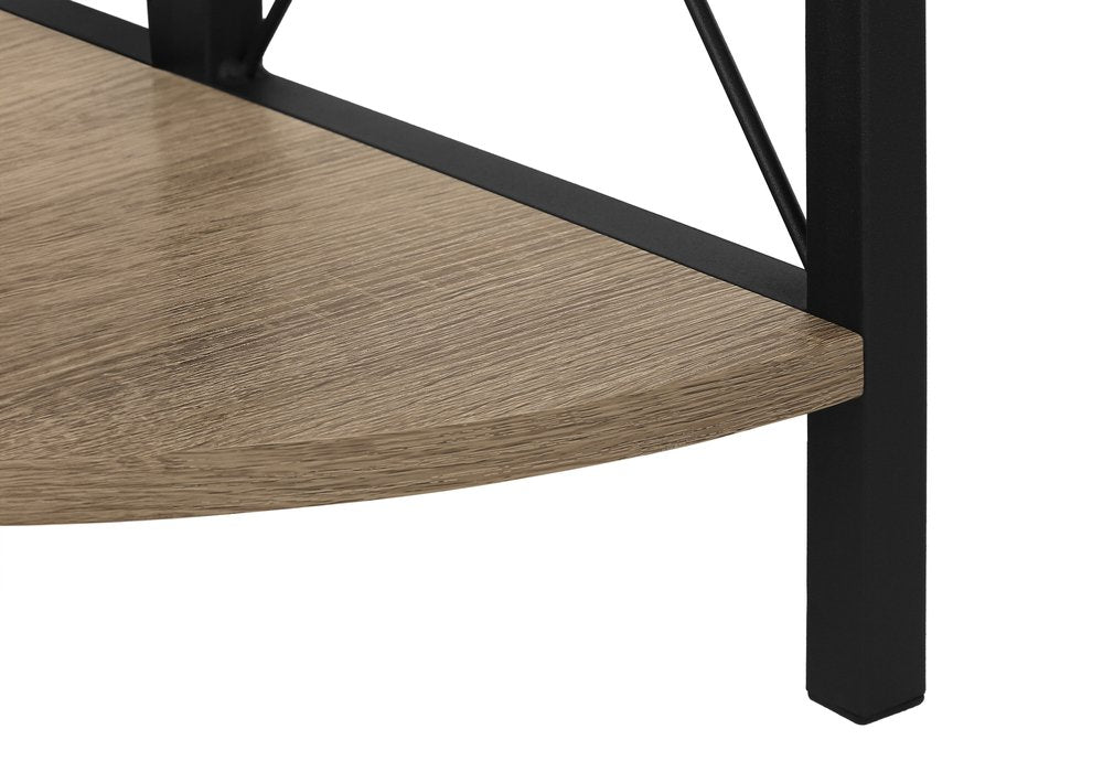 59" Taupe Metal Corner Bookcase