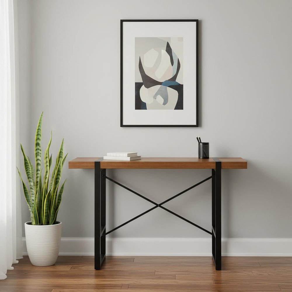 49" Brown and Black Computer Desk