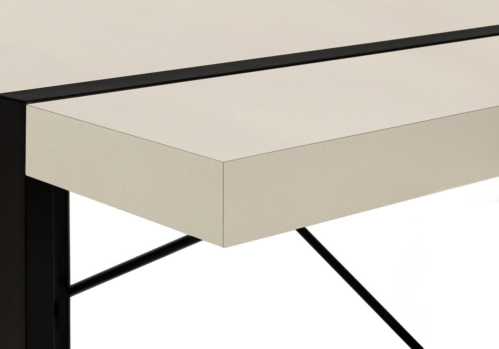 49" Taupe and Black Computer Desk