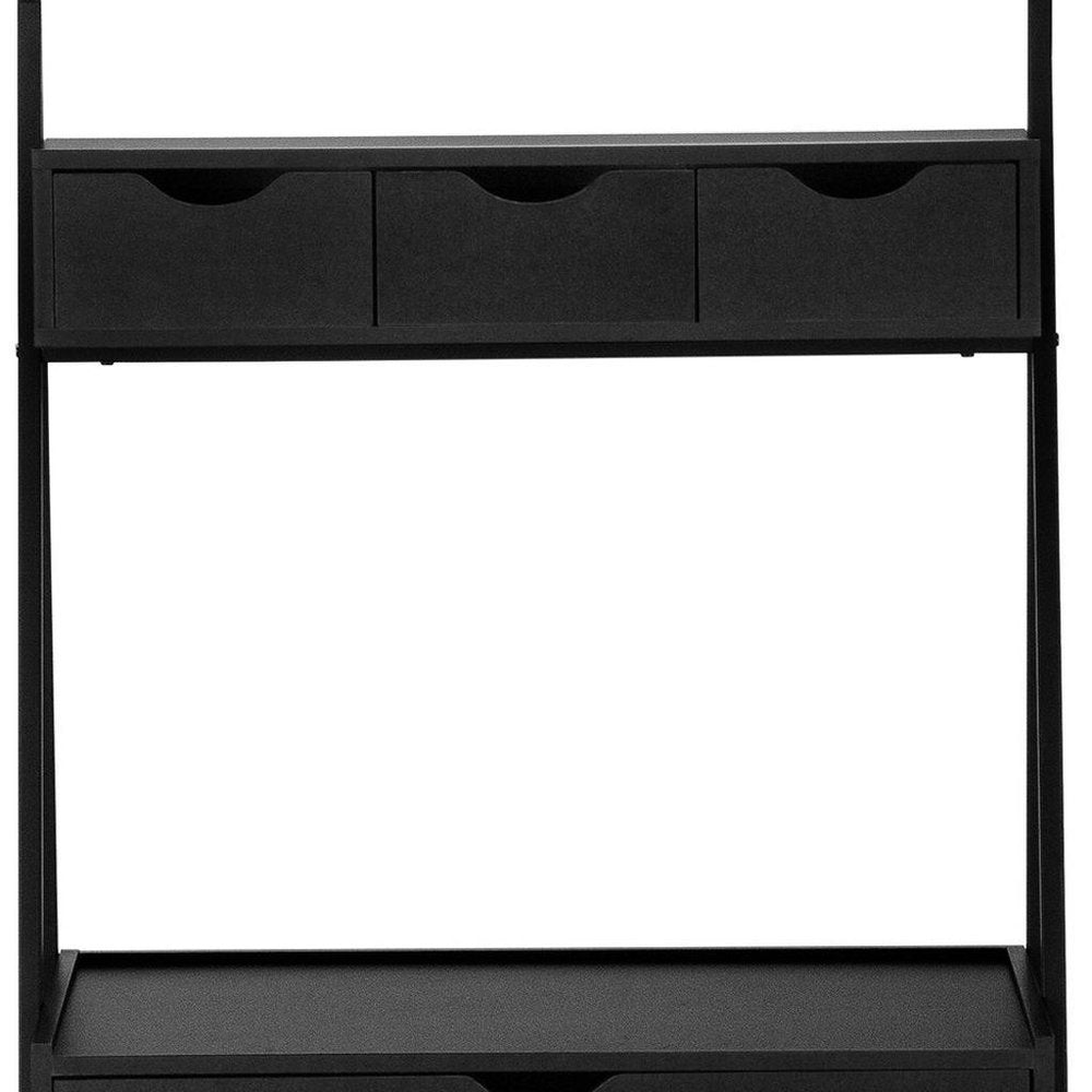 32" Black Computer Desk With Four Drawers