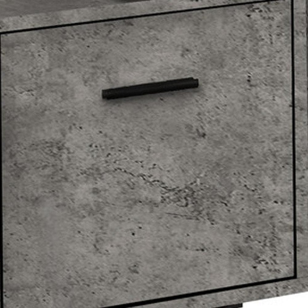 71" Black L Shape Computer Desk With Three Drawers