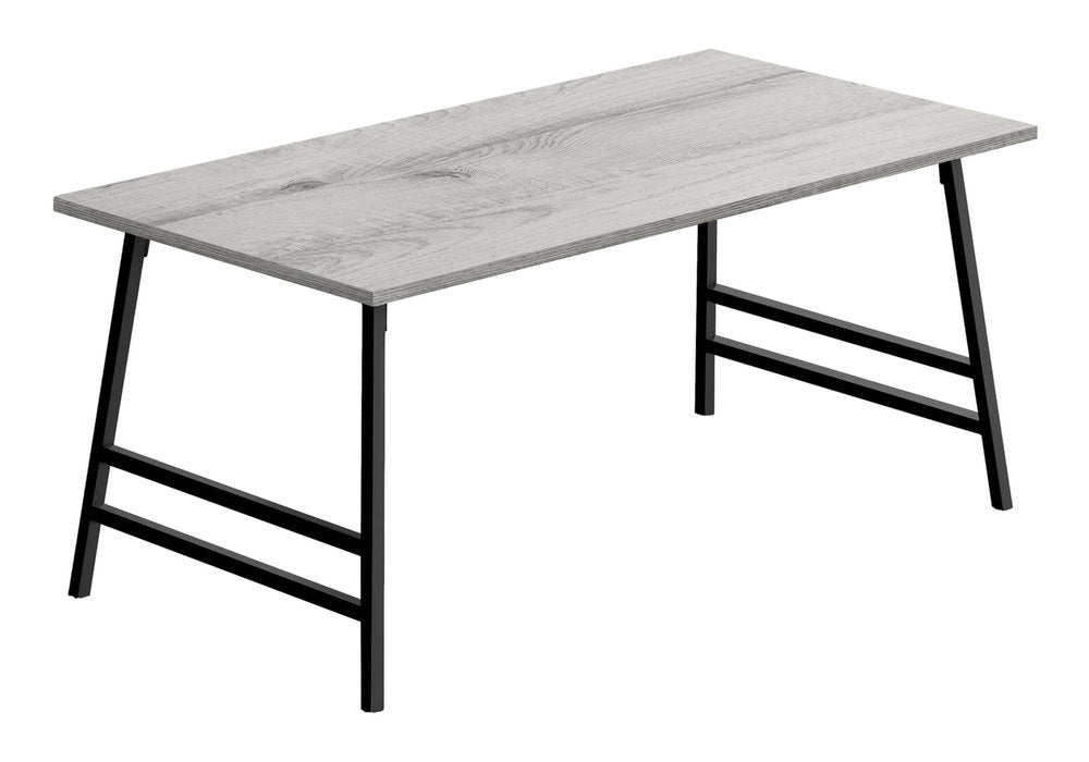 40" Gray And Black Metal Coffee Table