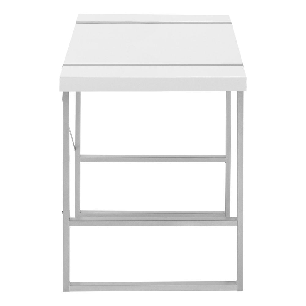 49" White and Gray Computer Desk
