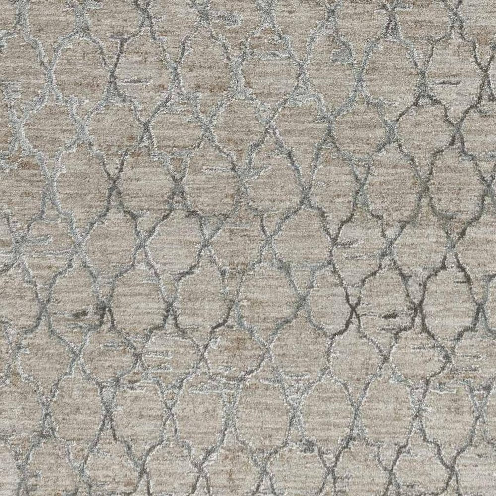 8' X 10' Beige Moroccan Stain Resistant Area Rug