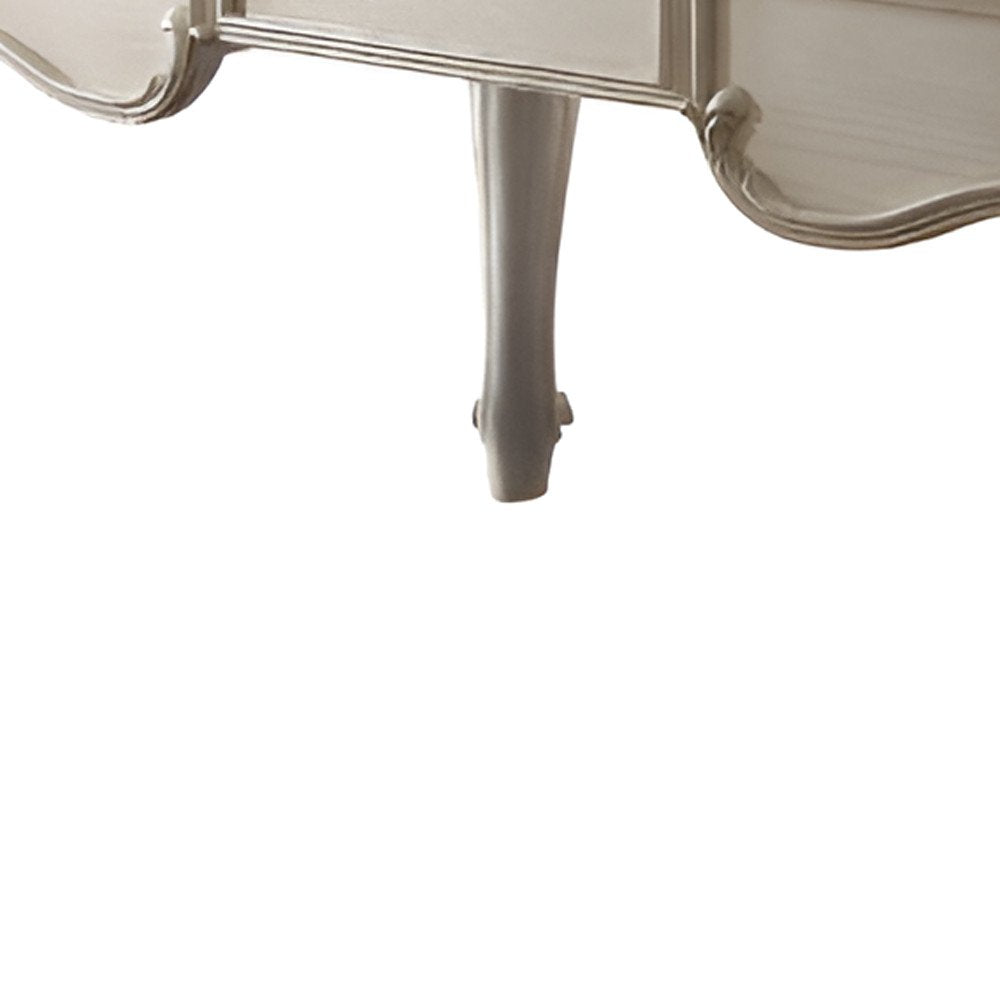 72" White Wood Executive Desk With Three Drawers