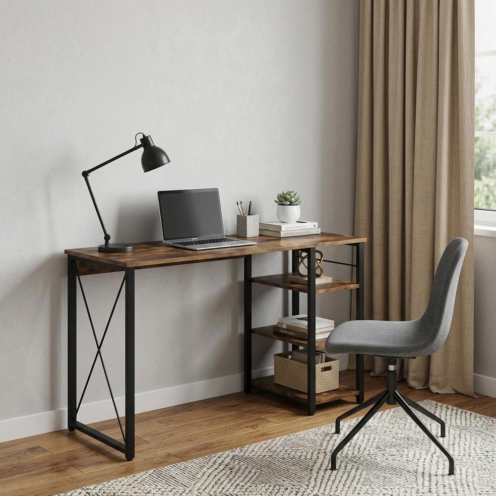 47" Brown and Black Writing Desk