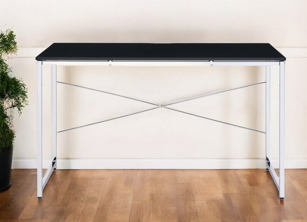 47" Black and Silver Writing Desk