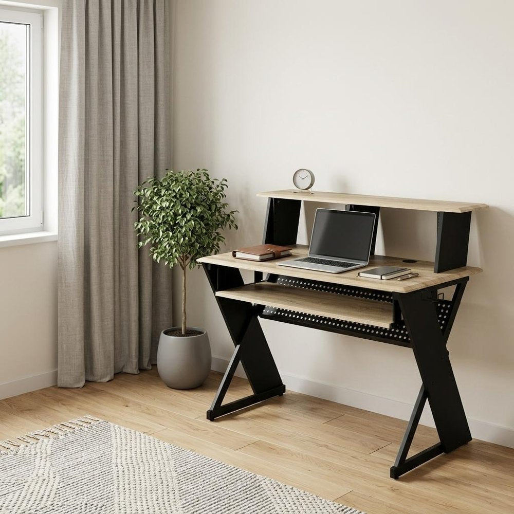 47" Natural and Black Music Desk