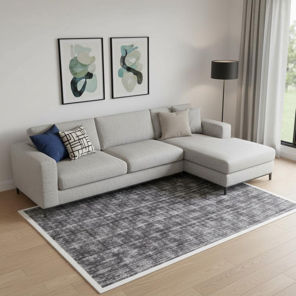 9' X 12' Brown And Dark Grey Medallion Hand Loomed Area Rug