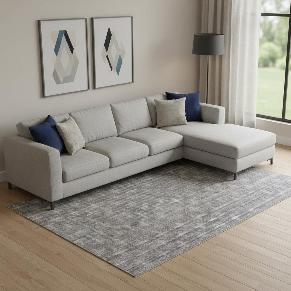 9' X 12' Brown And Dark Grey Medallion Hand Loomed Area Rug