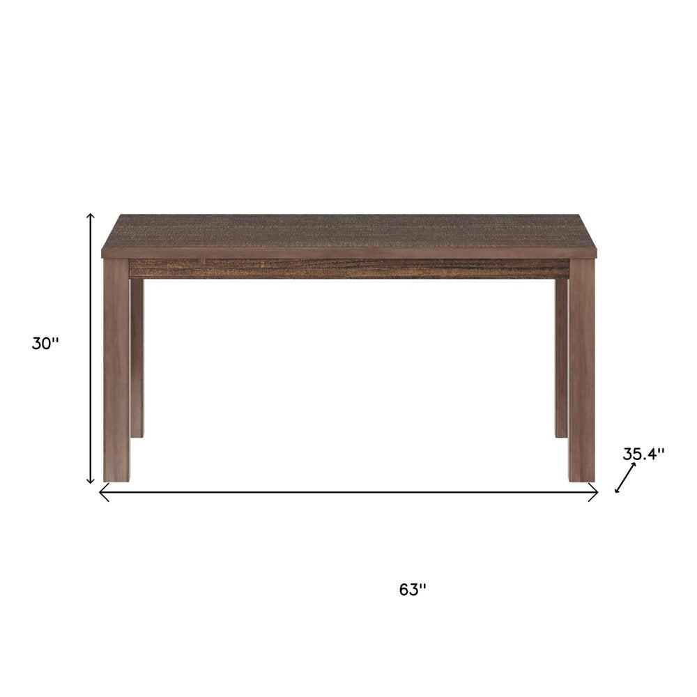 35" Espresso Solid Wood Dining Table