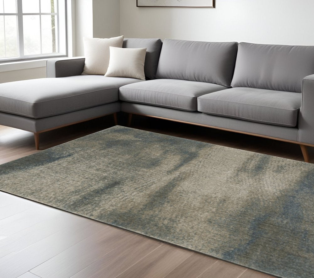 10' X 13' Gray Abstract Power Loom Area Rug