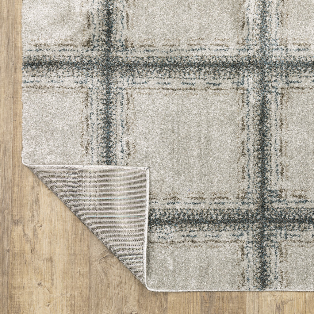 7' X 10' Gray Geometric Power Loom Area Rug