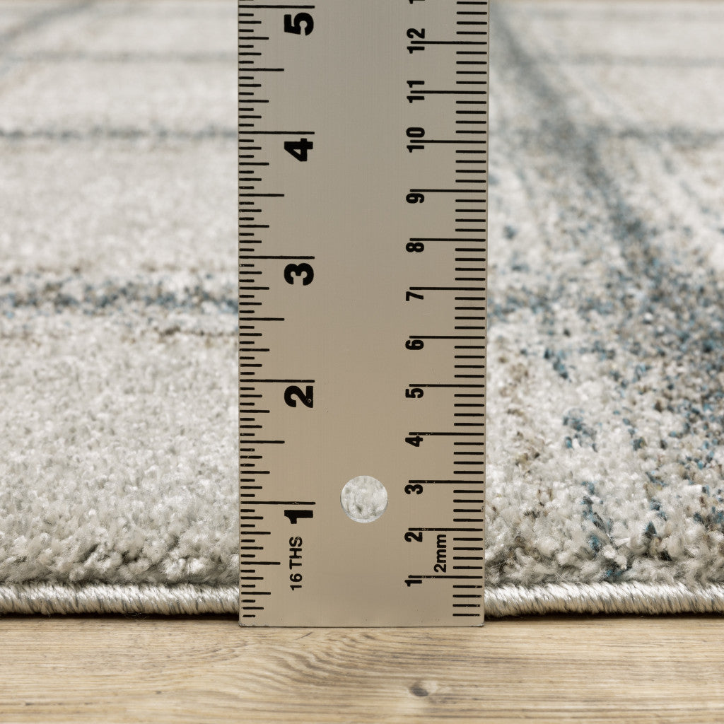 7' X 10' Gray Geometric Power Loom Area Rug