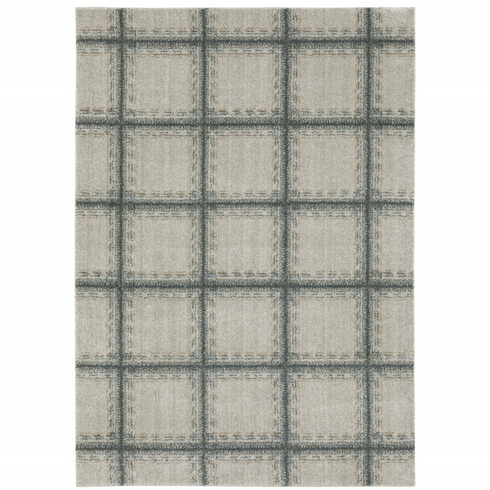 10' X 13' Gray Geometric Power Loom Area Rug