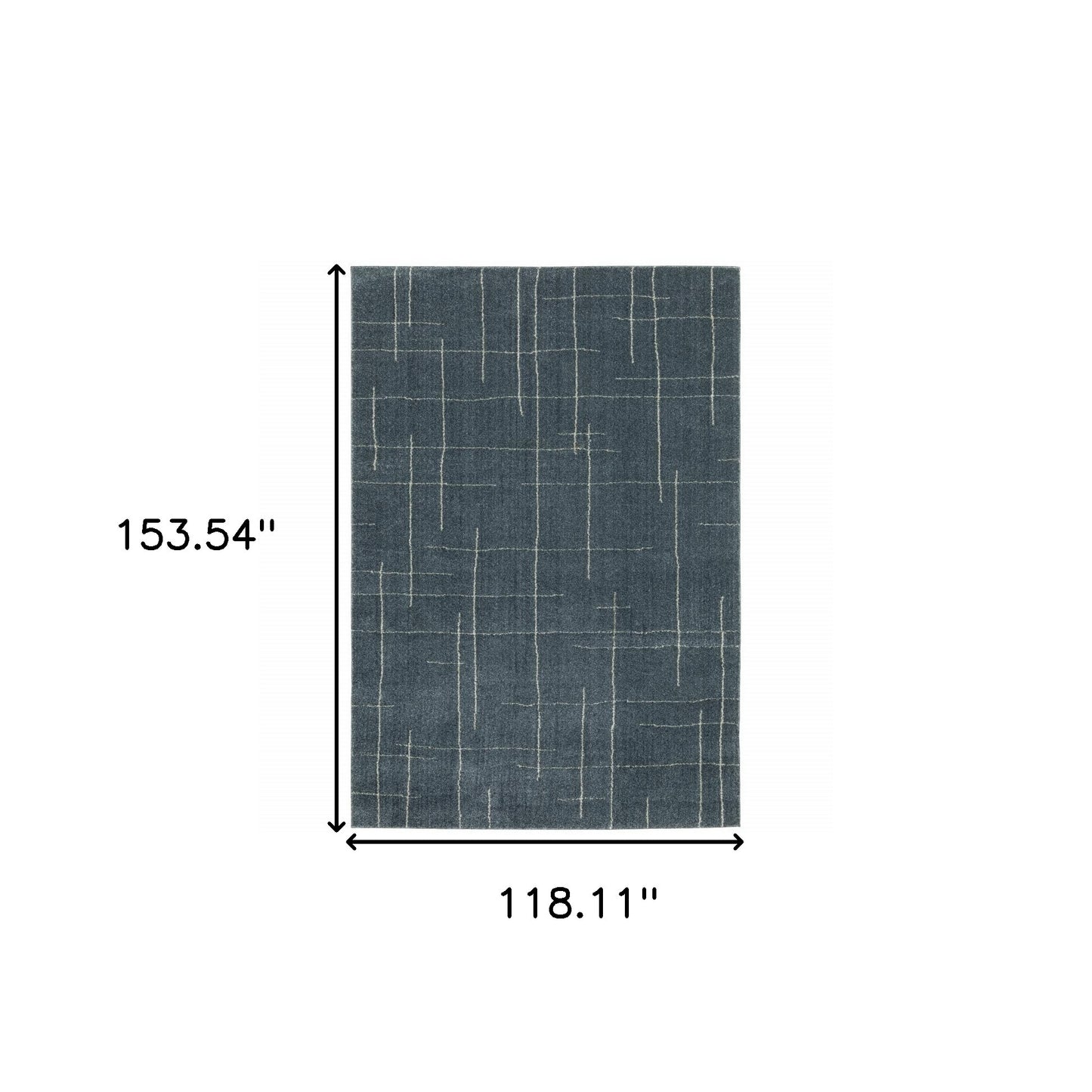 10' X 13' Blue and Gray Geometric Power Loom Area Rug