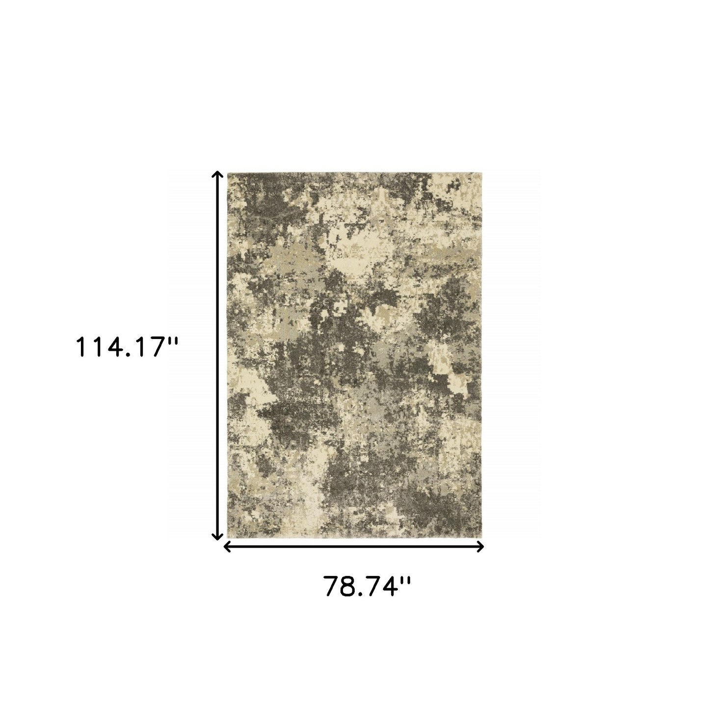 7' X 10' Gray And Beige Abstract Area Rug