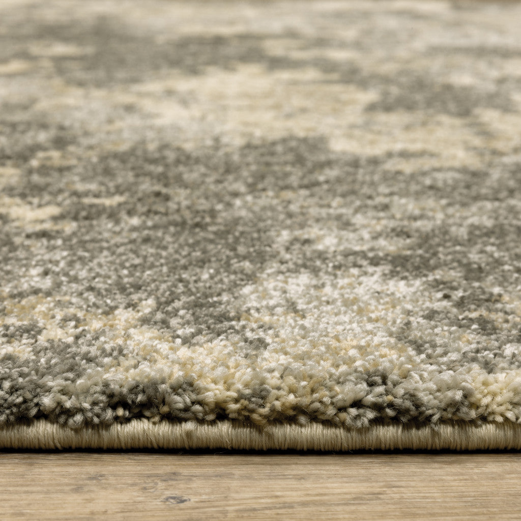 7' X 10' Gray And Beige Abstract Area Rug