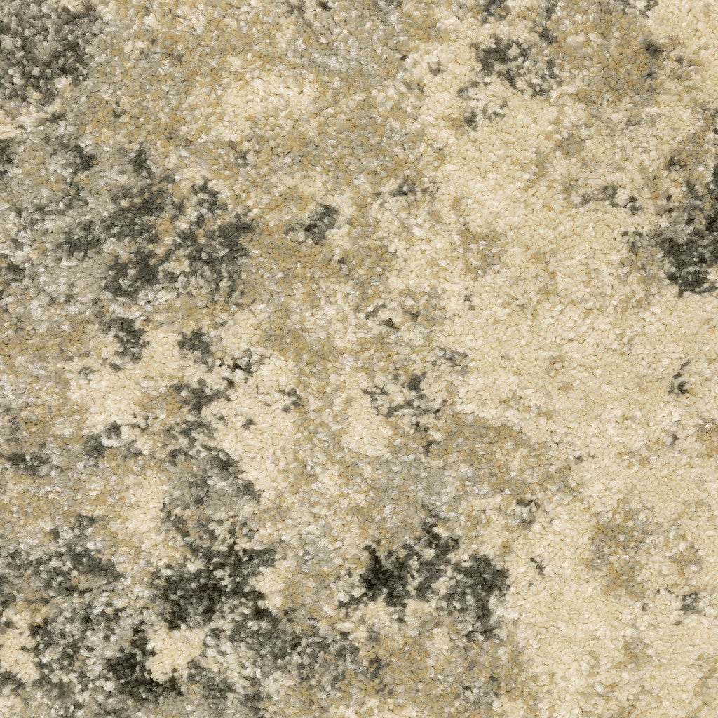 7' X 10' Gray And Beige Abstract Area Rug