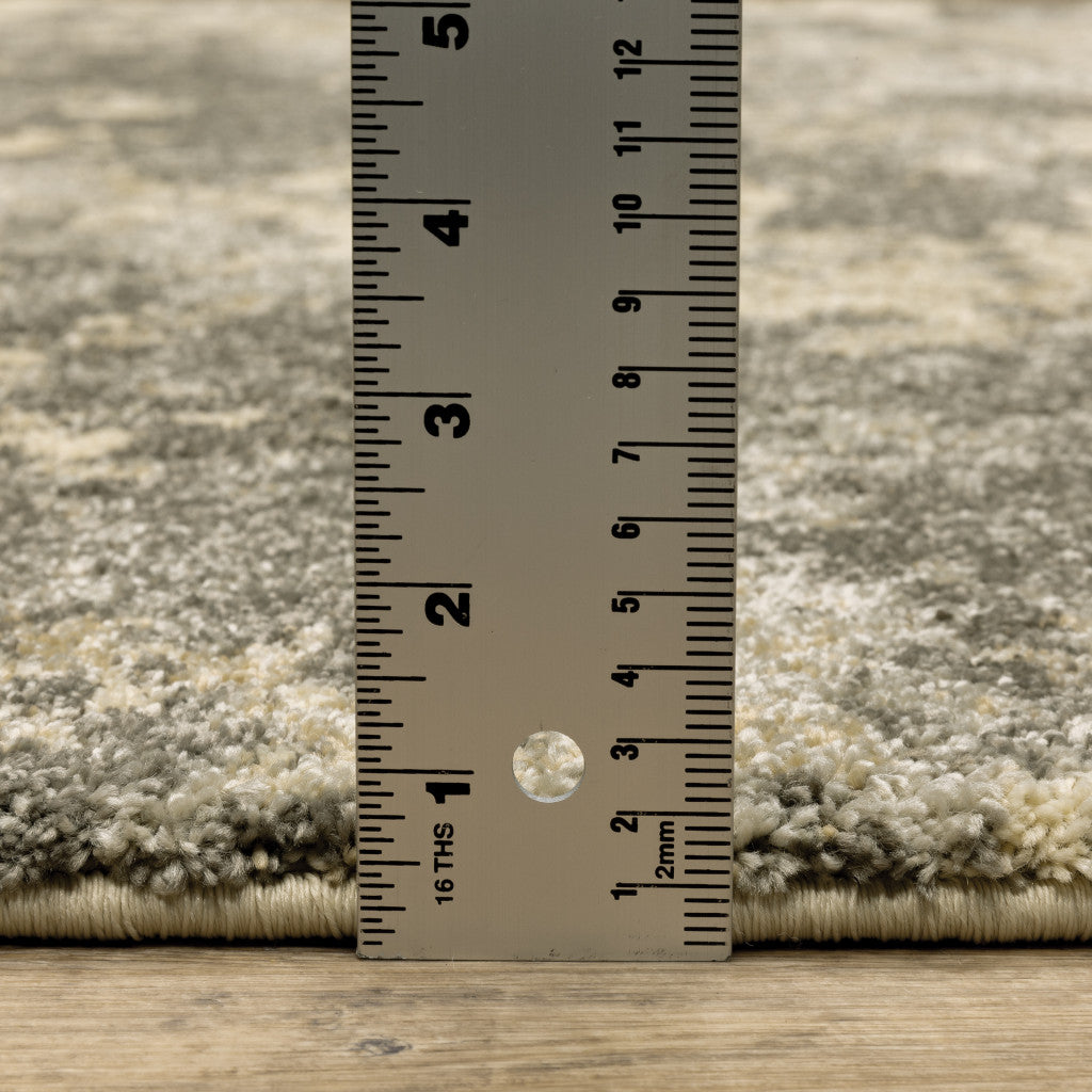 7' X 10' Gray And Beige Abstract Area Rug