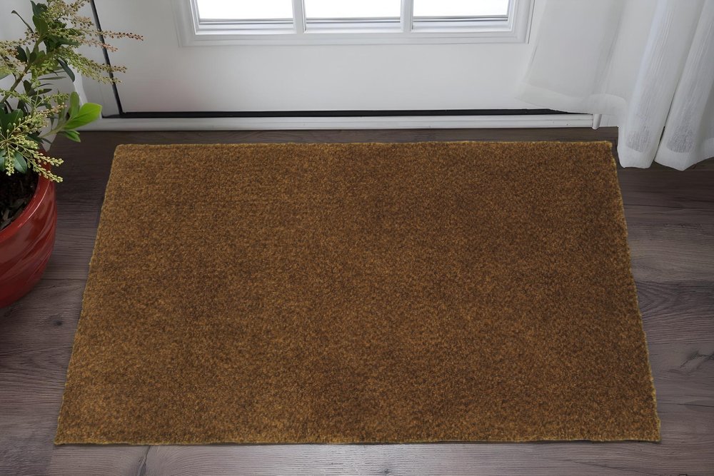 3' X 5' Brown Shag Tufted Handmade Stain Resistant Area Rug
