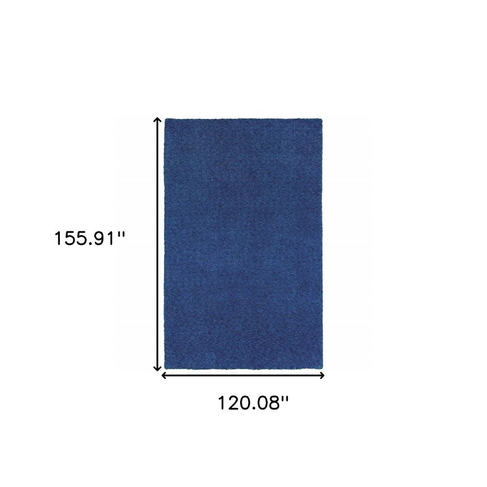 10' X 13' Blue Shag Hand Tufted Area Rug