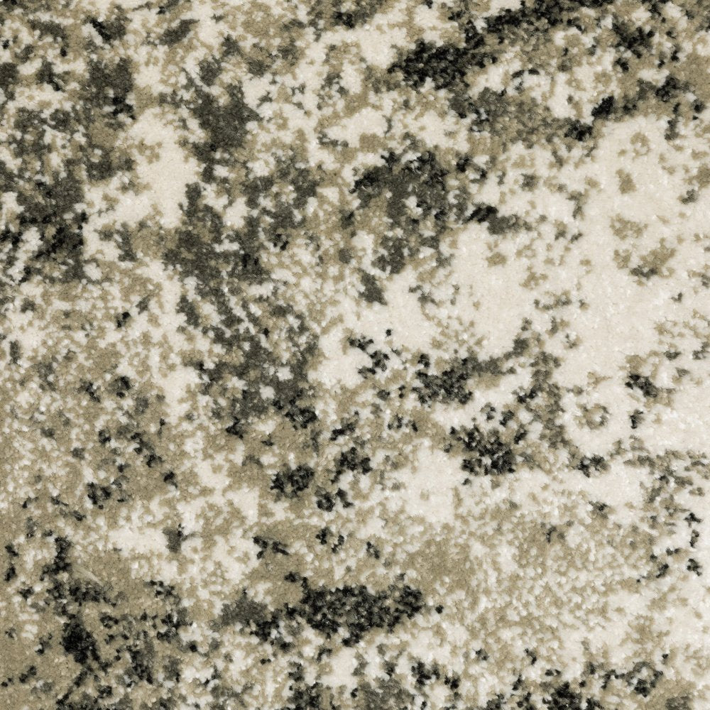 7' X 9' Charcoal And Beige Abstract Area Rug