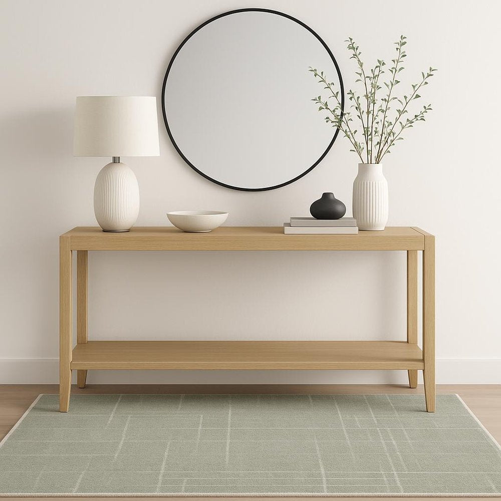 4' X 6' Grey And Ivory Geometric Shag Power Loom Stain Resistant Area Rug