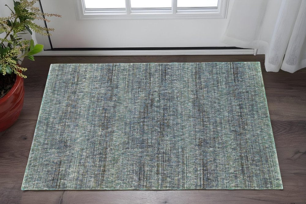 2' X 3' Blue and Gray Power Loom Area Rug