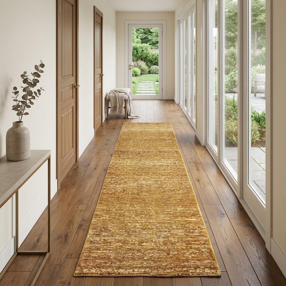 12' Brown And Ivory Runner Rug