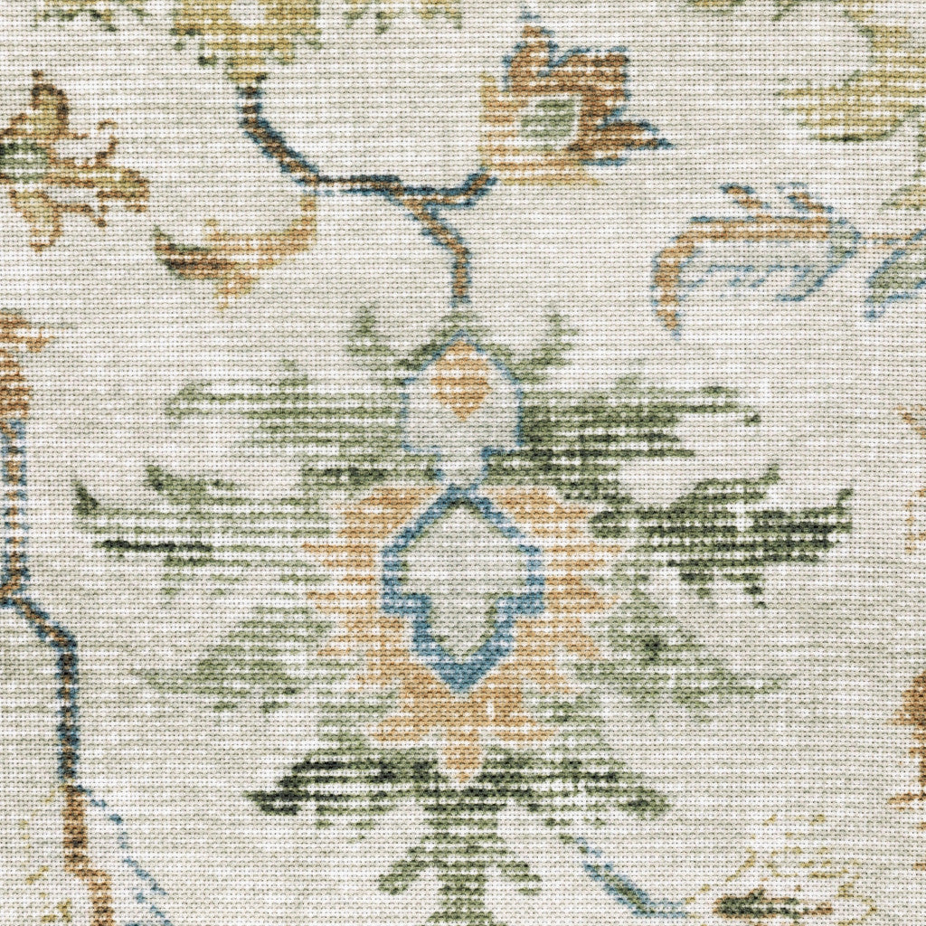 4' X 6' Blue and Gray Oriental Non Skid Area Rug