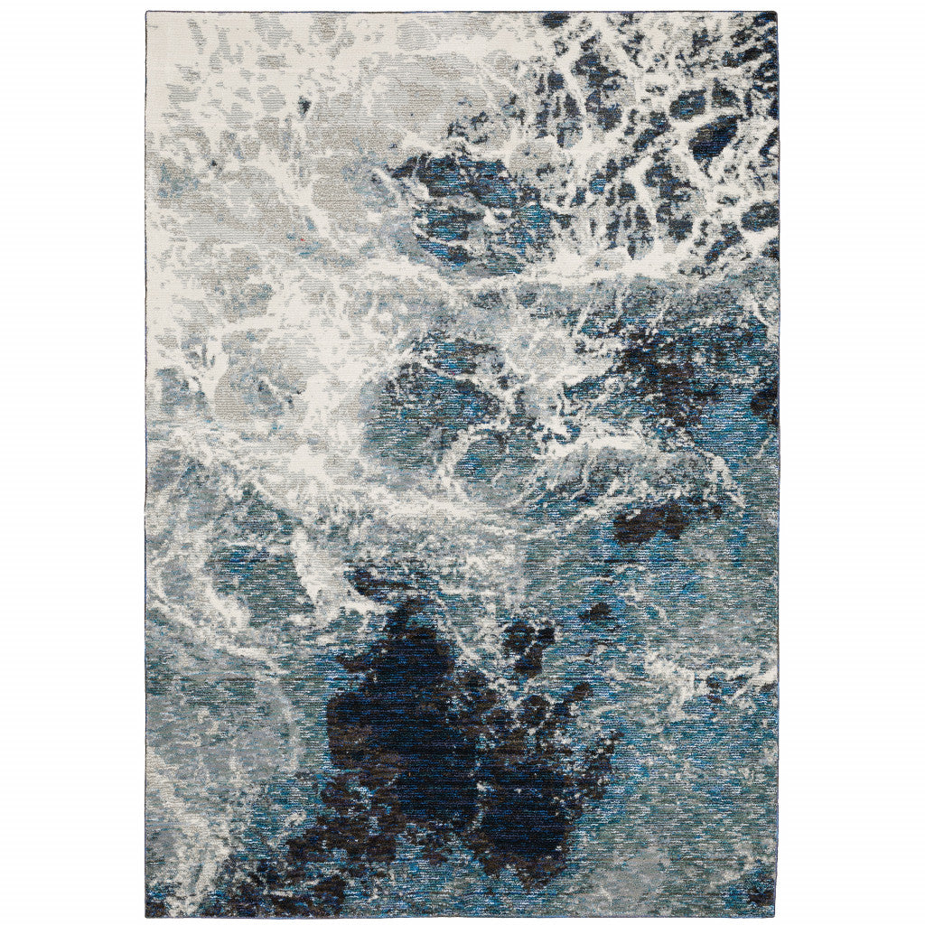 8' X 11' Gray Abstract Power Loom Area Rug