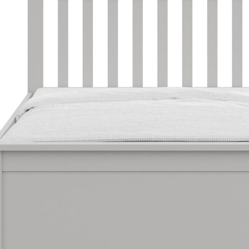 Gray Solid Wood Twin Bed With Pull Out Trundle