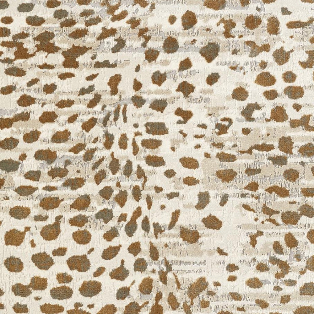 8' X 11' Brown And Ivory Abstract Stain Resistant Area Rug