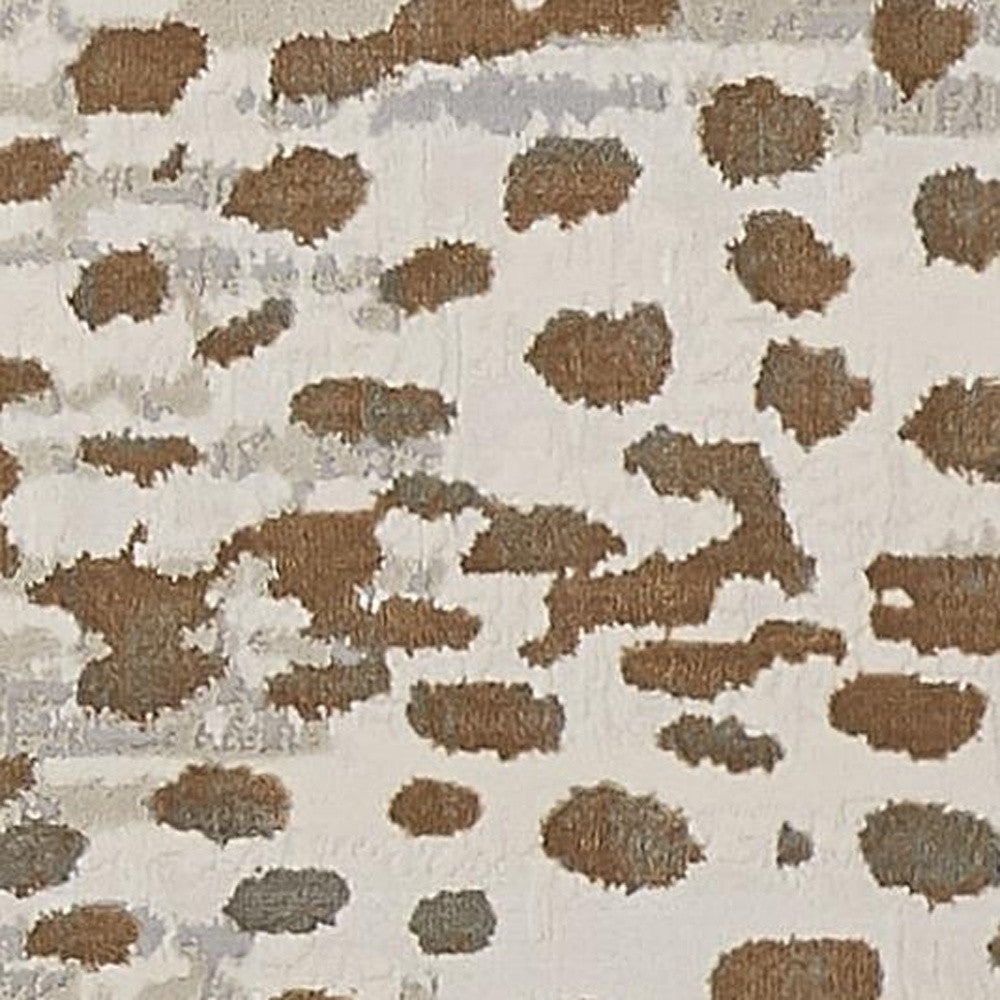 8' X 11' Brown And Ivory Abstract Stain Resistant Area Rug