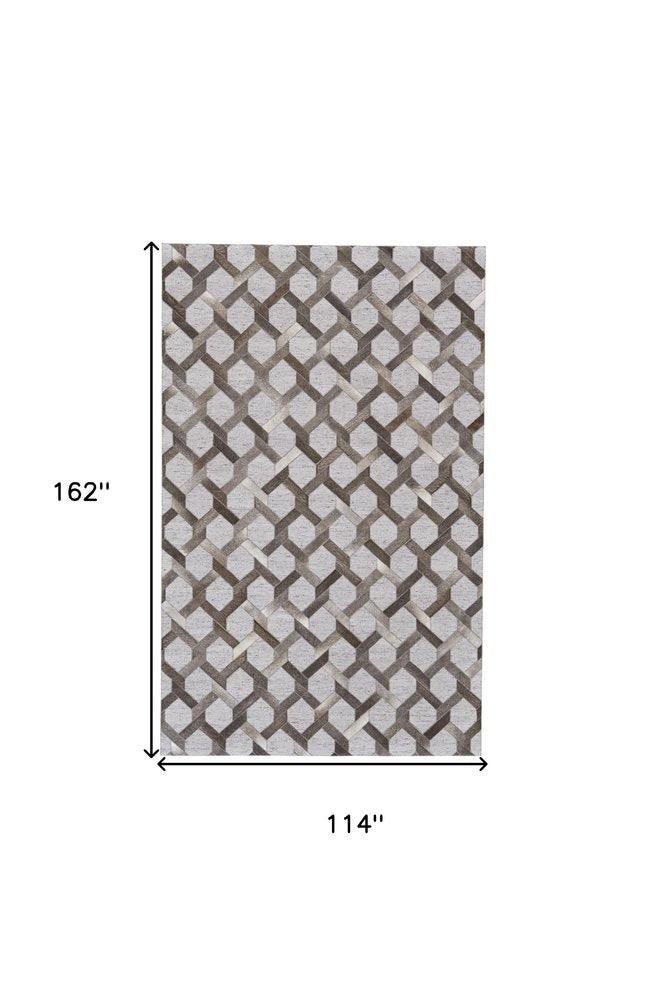 2' X 3' Gray Taupe And Silver Geometric Hand Woven Area Rug