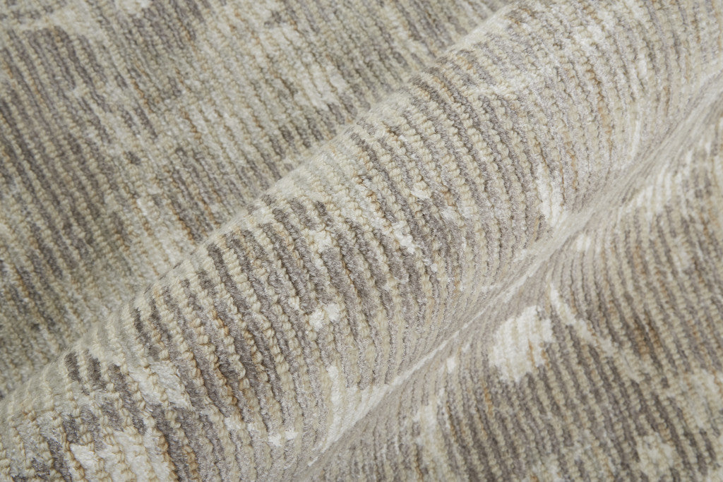 10' X 13' Ivory And Gray Abstract Hand Woven Area Rug