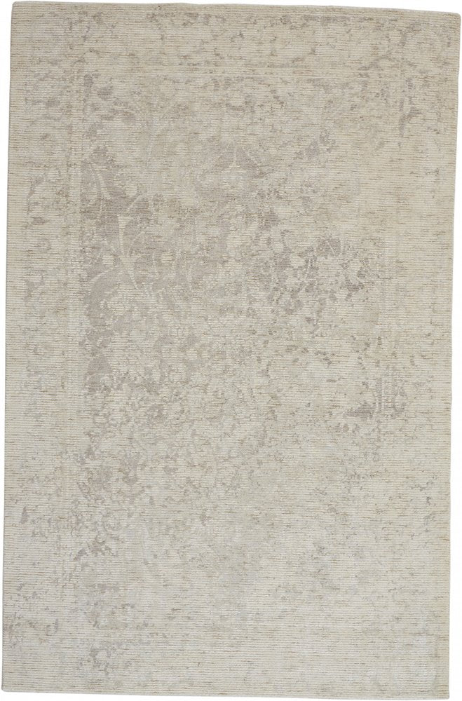 2' X 3' Ivory And Tan Abstract Hand Woven Area Rug