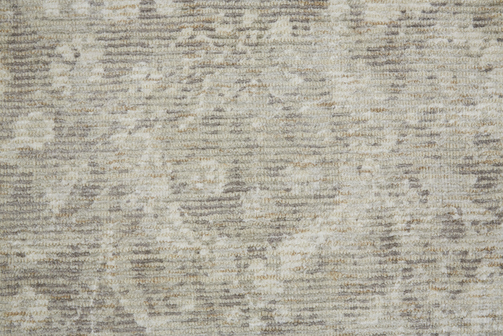 10' X 13' Ivory And Gray Abstract Hand Woven Area Rug