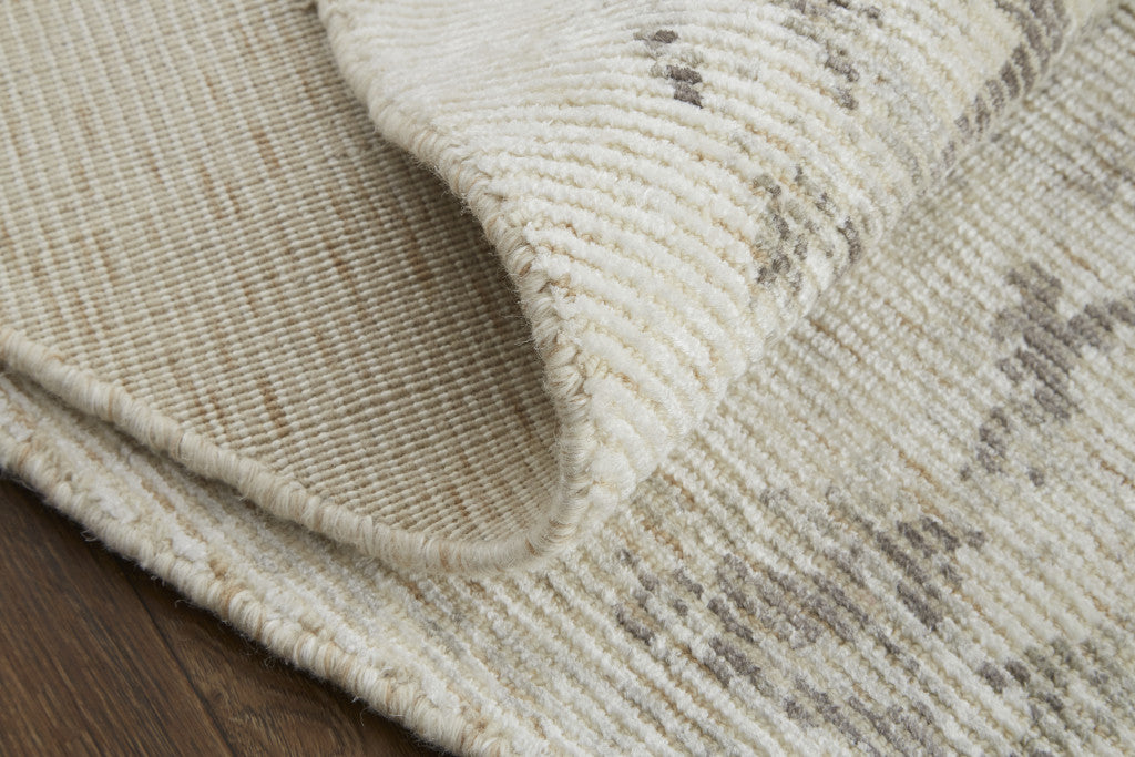 10' X 13' Ivory And Gray Abstract Hand Woven Area Rug