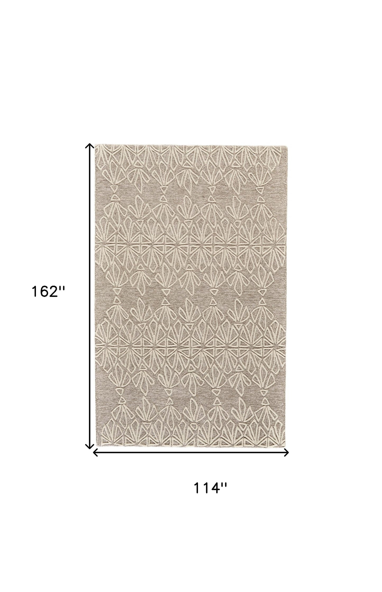 4' X 6' Tan And Ivory Wool Geometric Tufted Handmade Stain Resistant Area Rug