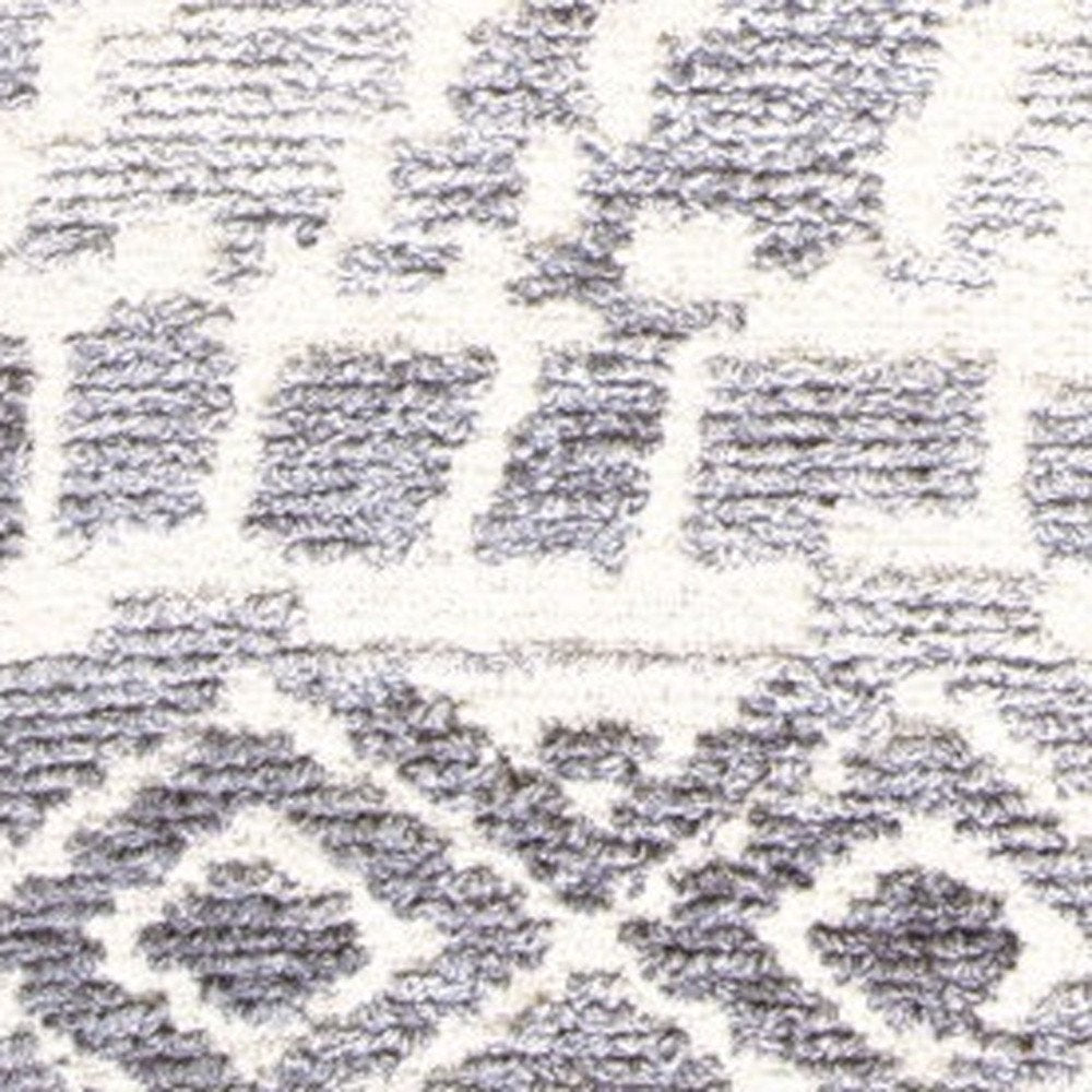 10' X 14' Gray and White Wool Abstract Geometric Hand Tufted Area Rug